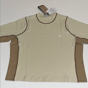 Nike ACG Shirt Womens XL  Dri-FIT ADV UV Top Chinati HV0581 base layer beige $75